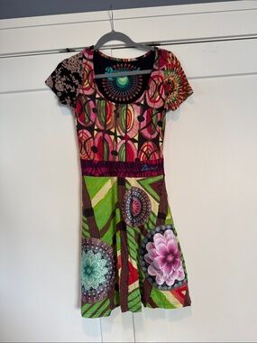 Desigual Retro Y2K Patchwork English Floral Praga Mini Dress #31V2833